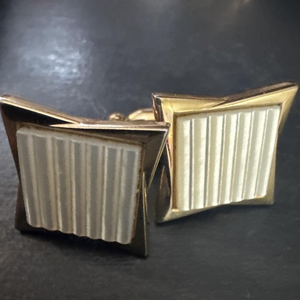 Vintage Original Swank Square Mother Of Pearl Cufflinks